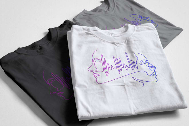 I will create minimalist t shirt design continuous one line art in 4hours