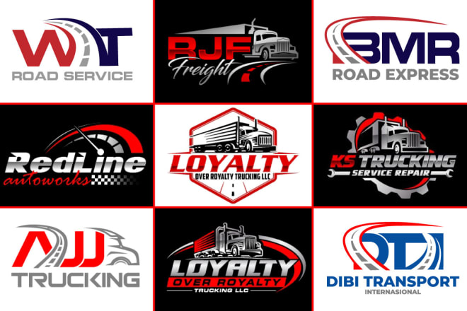 I will create modern transport logistics and trucking logo