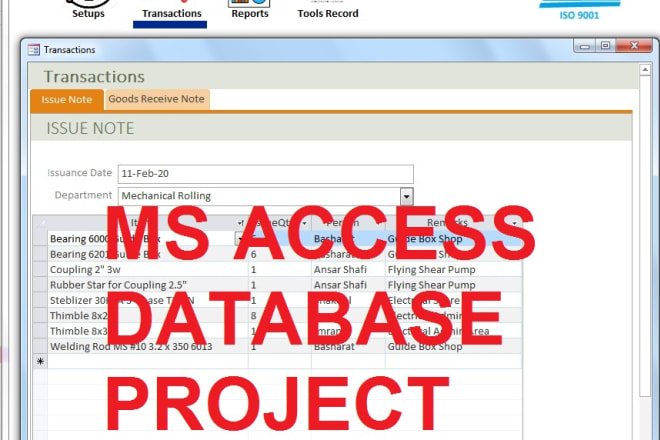 I will create ms access database projects for you