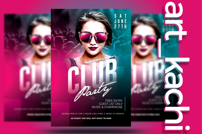 I will create professional party, club, dj, event flyer design