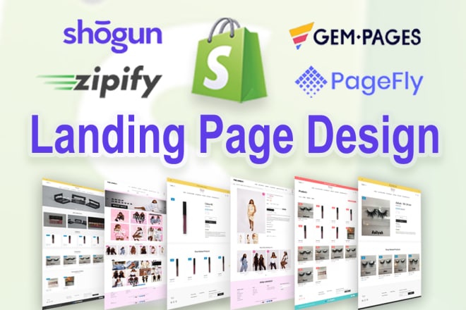 I will create shopify product landing page with shogun, gempages or pagefly