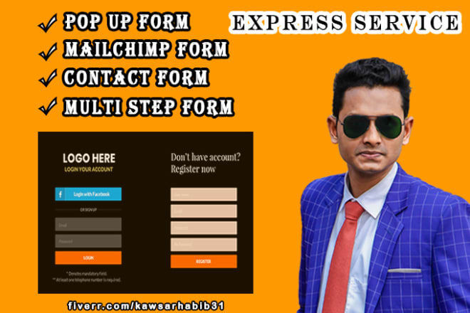 I will create sign up form, pop up form, contact form, mailchimp form, gravity forms