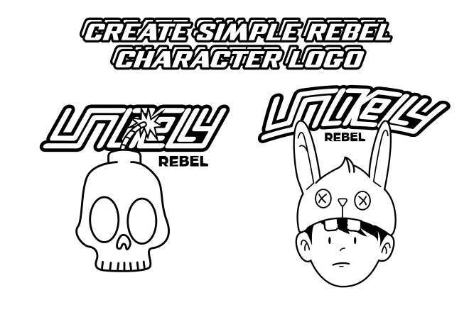 I will create simple rebel character logo and typography