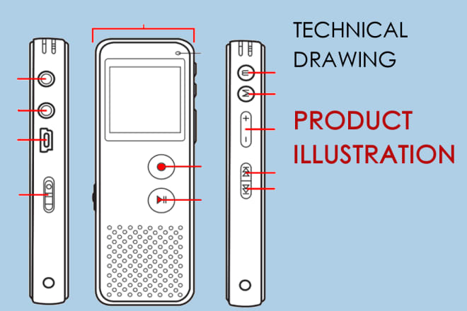 I will create techinical drawings of your product