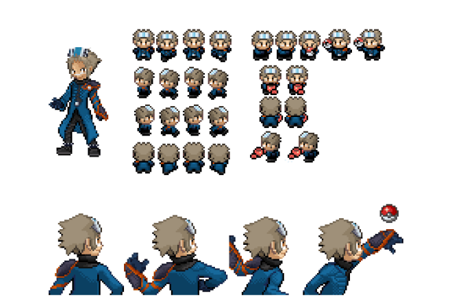 I will create trainer overworld sprites and animation frames