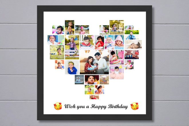 I will create your photo as beautiful heart shape portrait collage