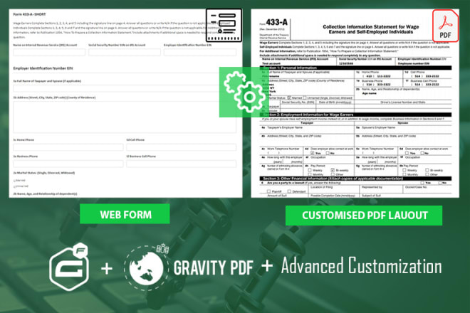 I will customize complex PDF layout generates from gravity forms