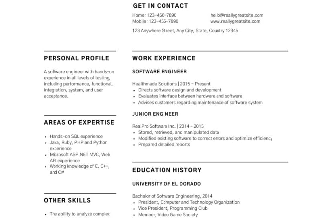 I will deliver perfect minimal cv and resume template