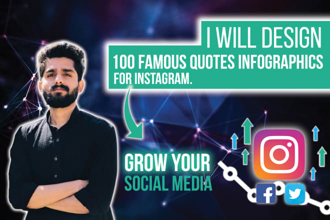I will design 100 famous quotes infographics for instagram