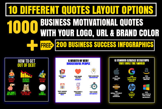 I will design 1000 business motivational HD image quotes