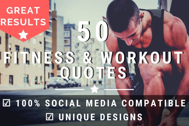 I will design 50 fitness quotes with your logo in 24h