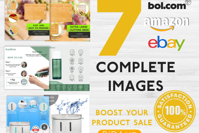 I will design 7 bol or amazon or ebay product image infographics
