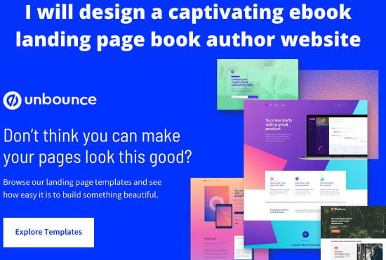 I will design a captivating author book landing page with landing page design