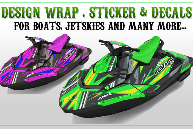 I will design a perfect wrap decal sticker for boats, jetski