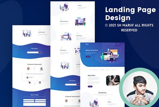I will design a responsive HTML landing page