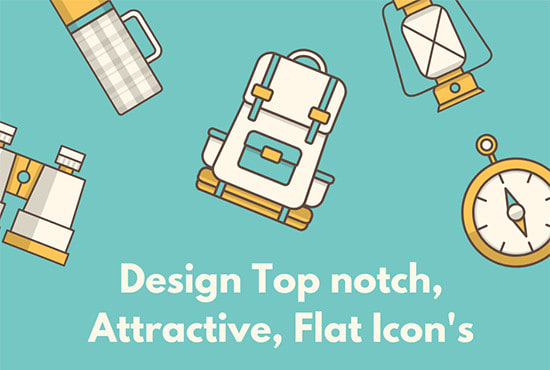 I will design a trendy, high quality flat icon for app and website in illustrator