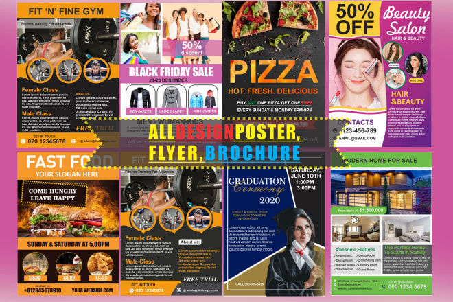 I will design all type of advertisement flyers brochure and posters
