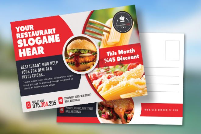 I will design amazing restaurant postcard, recipe card, eddm
