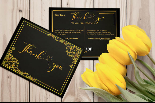 I will design amazon thank you card, package insert,product insert