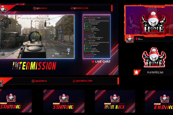 I will design animated twitch, facebook or youtube overlay and logo
