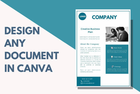I will design any document, flyers, letterhead, brochure, resume using canva