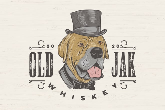 I will design awesome vintage logo in hand drawn illustration style