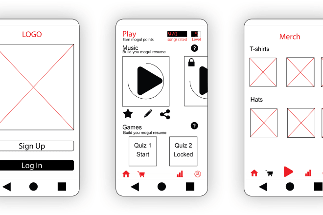 I will design beautiful wireframes for apps