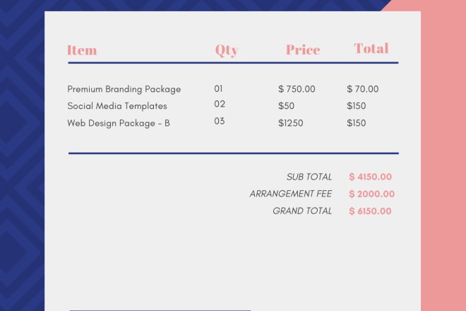 I will design best invoice, receipt, any type of letterhead