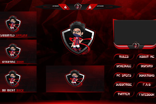 I will design best twitch overlay package and logo for your stream
