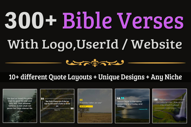 I will design bible verses scriptures with your logo