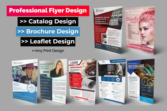 I will design business flyer, brochure, leaflet marketing material