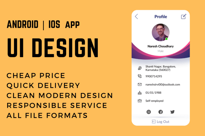 I will design cheap and modern UI for android and ios mobile app