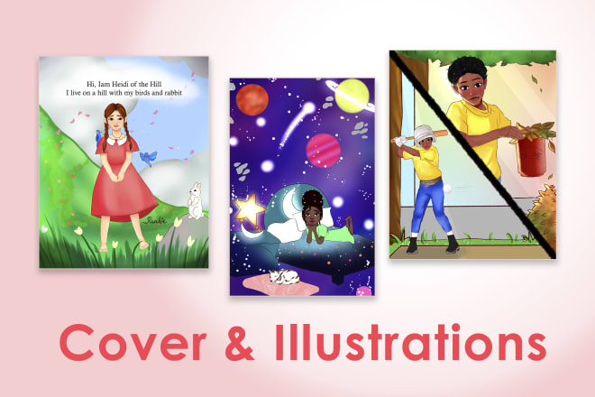 I will design children book cover and illustration