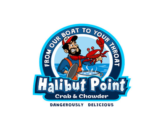 I will design crab vs fisherman logo for our seafood company that tourists will love