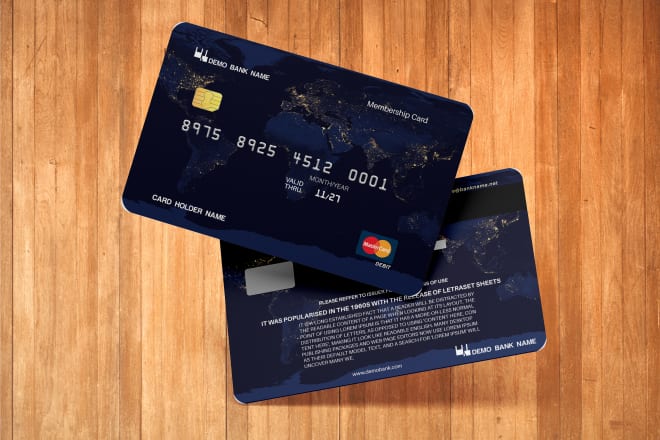 I will design credit card, debit card, membership card, and business card