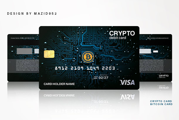 I will design crypto or bitcoin debit, credit card, or business card