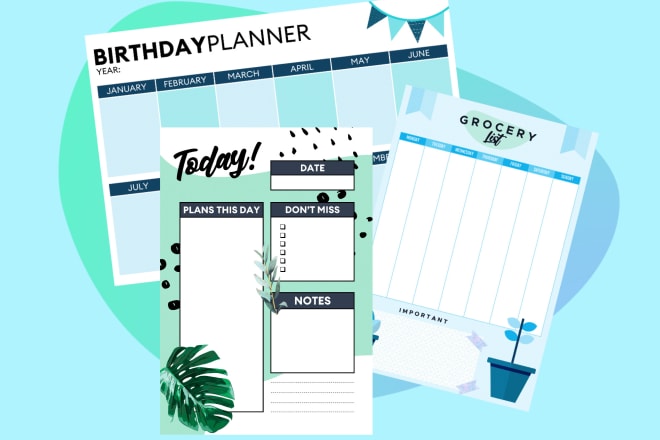 I will design custom bullet journal pages and printable planners