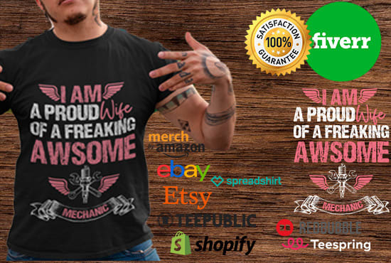 I will design custom graphic and typography tee shirt design for you