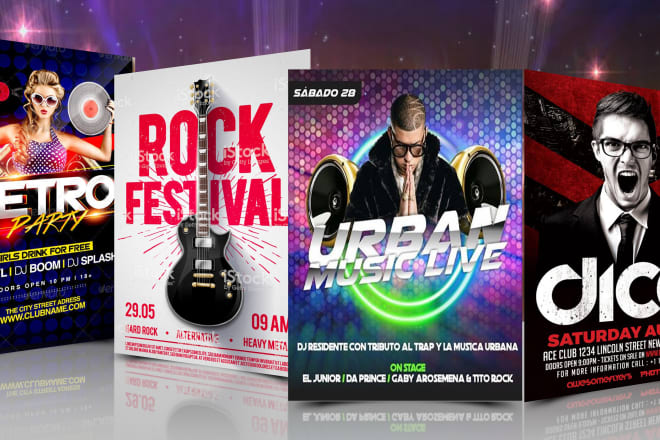 I will design dj, hip hop, concert, club party, event flyer or poster