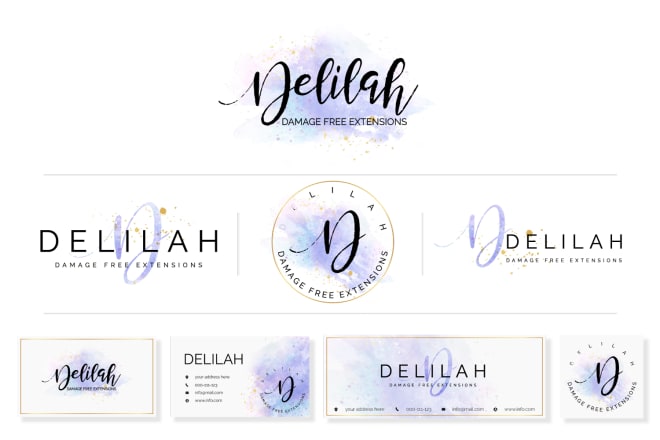 I will design elegant watercolor signature logo for you