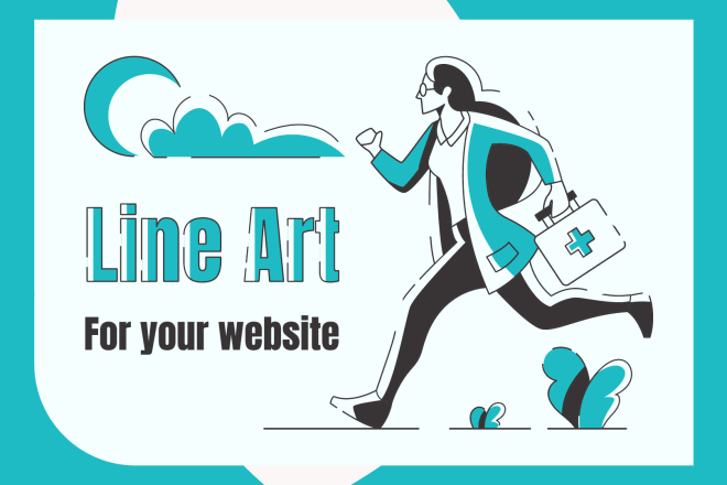 I will design flat line art illustration for your web or app