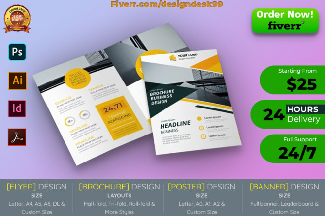 I will design flyer, brochure, postcard, catalog