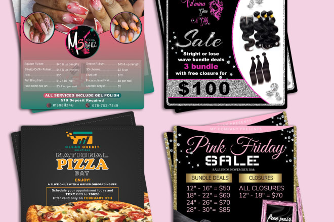 I will design flyer, salon, gym, menu, or all services price list