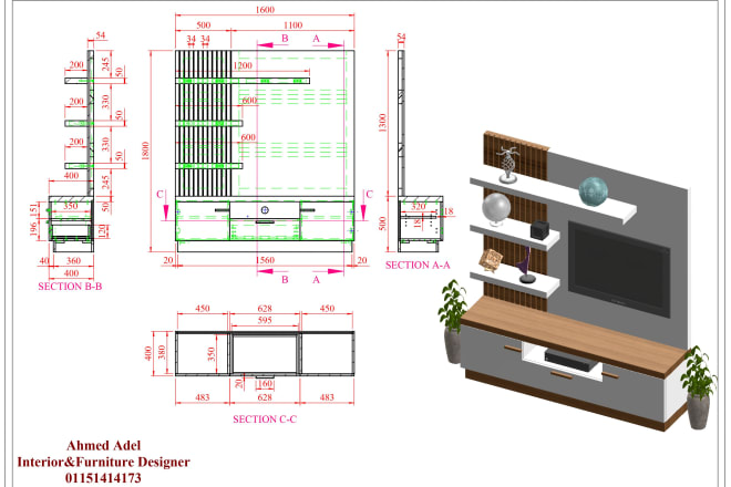 I will design furniture with shop drawing using solidworks
