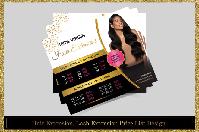 I will design hair extension or eyelash extension price list