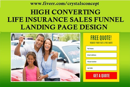 I will design high conversion life insurance landing page