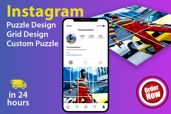 I will design instagram puzzle feed instagram post grid design