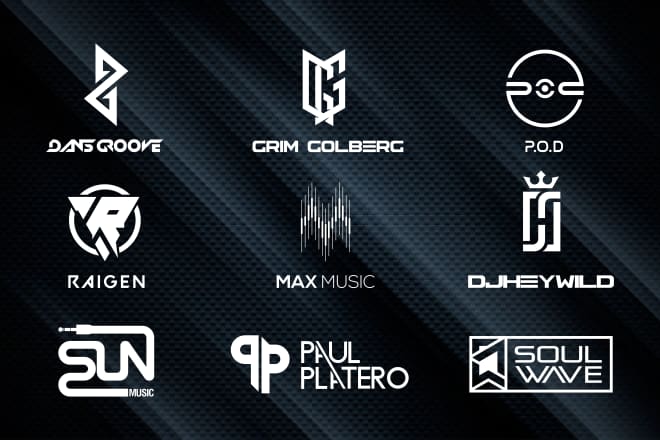 I will design music, edm, dj, studio record logo