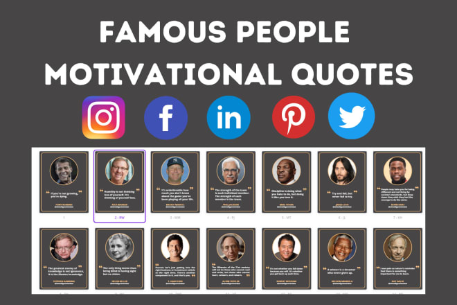 I will design over 200 motivational famous people quotes