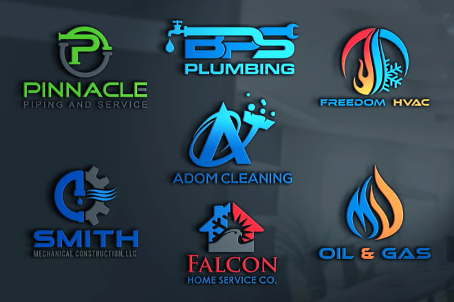 I will design plumbing heating cleaning air conditioning hvac oil gas logo